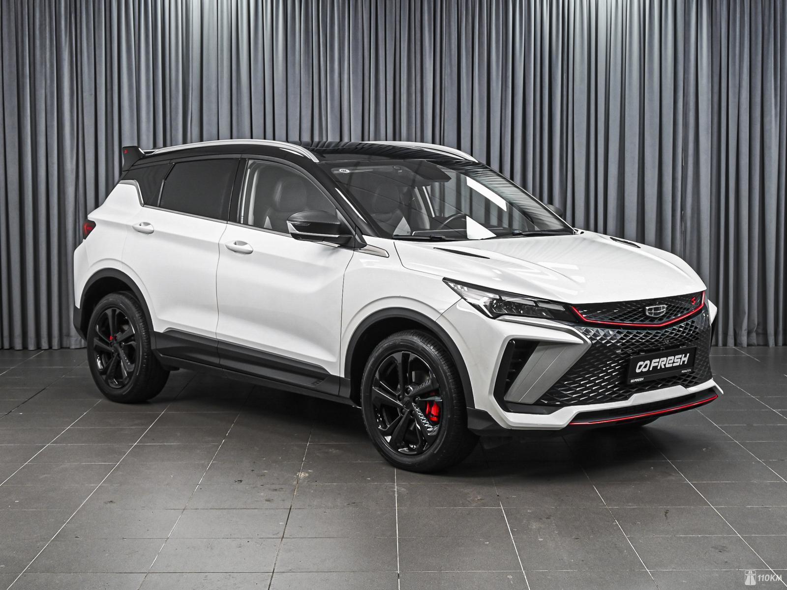 Geely, Coolray, I Рестайлинг, 1499, 172, бензин, внедорожник, робот, передний привод, среднее состояние, левый, белый, 1 884 000 ₽